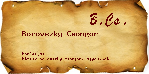 Borovszky Csongor névjegykártya