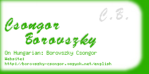 csongor borovszky business card